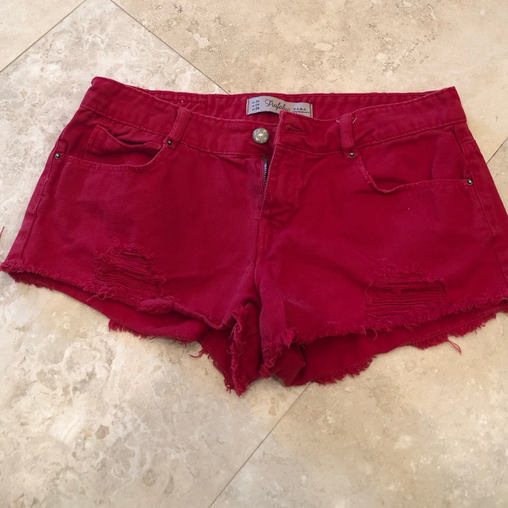 Zara red shorts